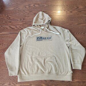 Reef Men’s Legacy Fleece Hoodie XL Beige Pullover Sweatshirt Casual Comfort